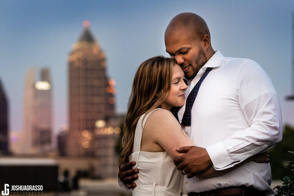 bride and groom portrait at upstairs atlanta