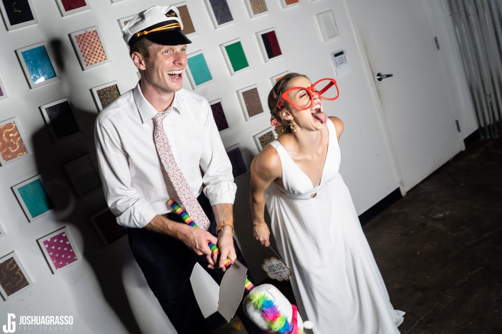 Club rett photobooth bride and groom at wedding