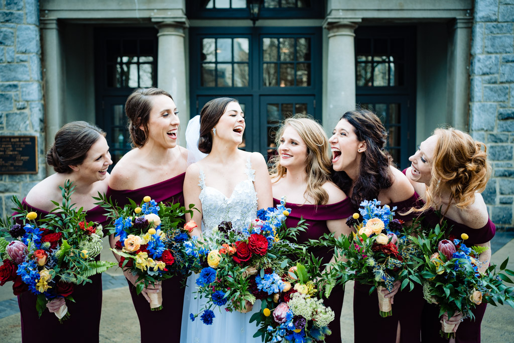 Brides and Bridesmaids getting their bridal portraits taken at Greystone Piedmont Park.