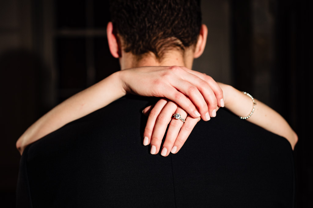 Close up of brides rings after wedding ceremony at Greystone Piedmont Park.