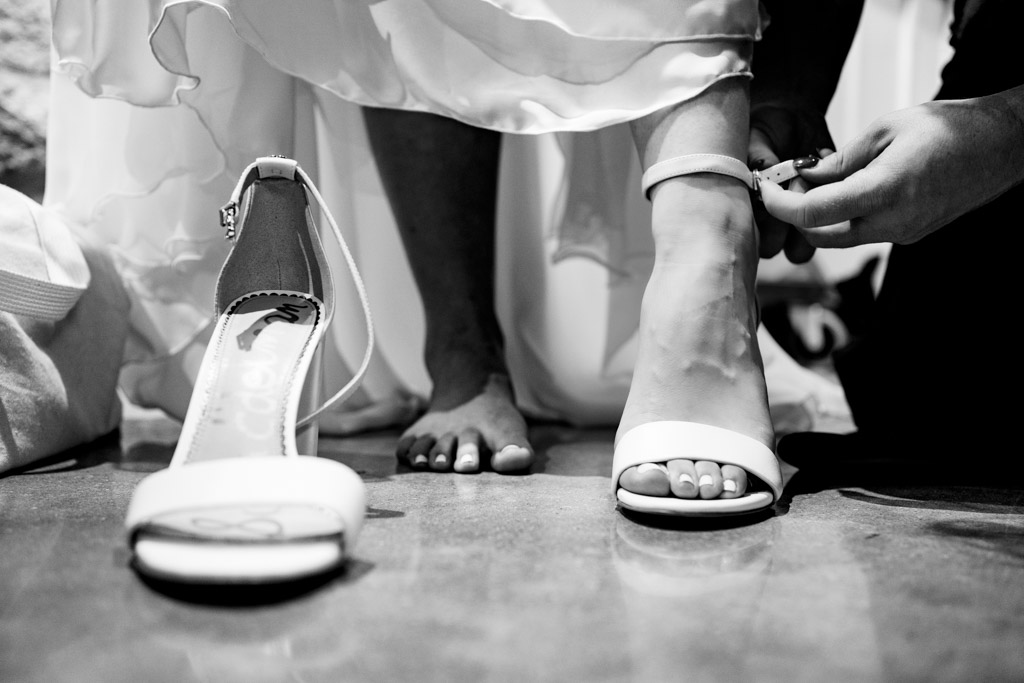 Bride getting ready for wedding at Portraits of Bride at Greystone Piedmont Park.