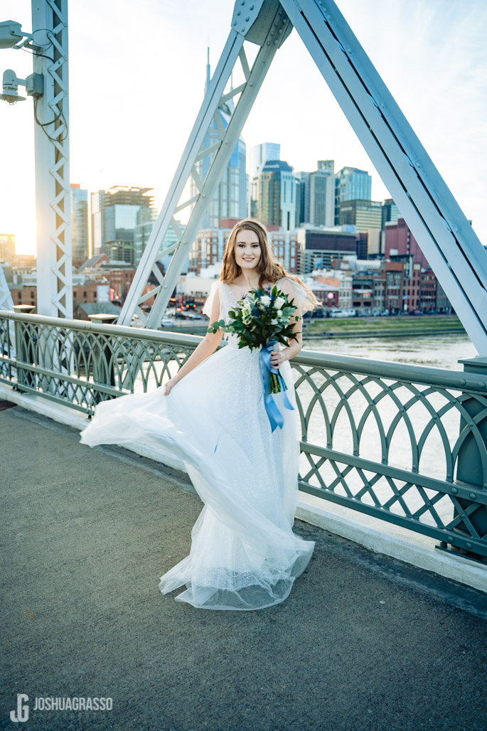 Nashville skyline wedding photo