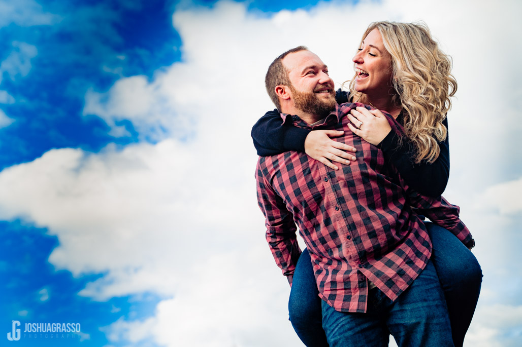 cloudy sky engagement photo