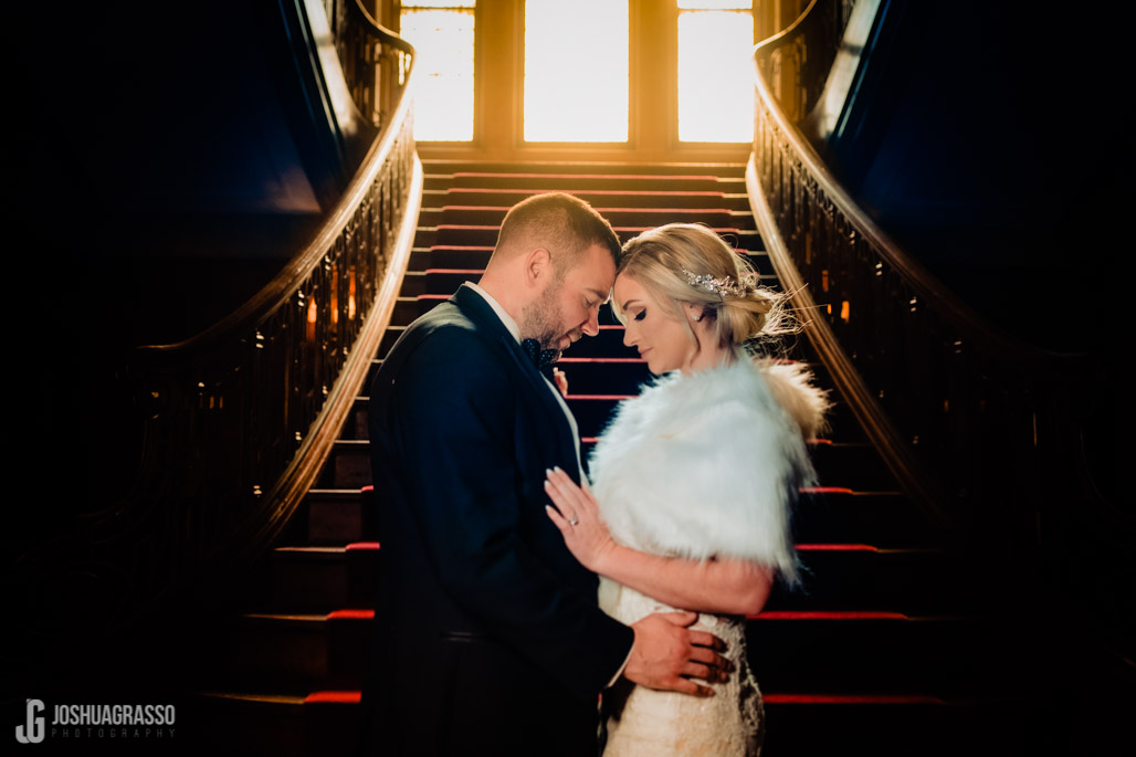 callanwolde stairs wedding portrait